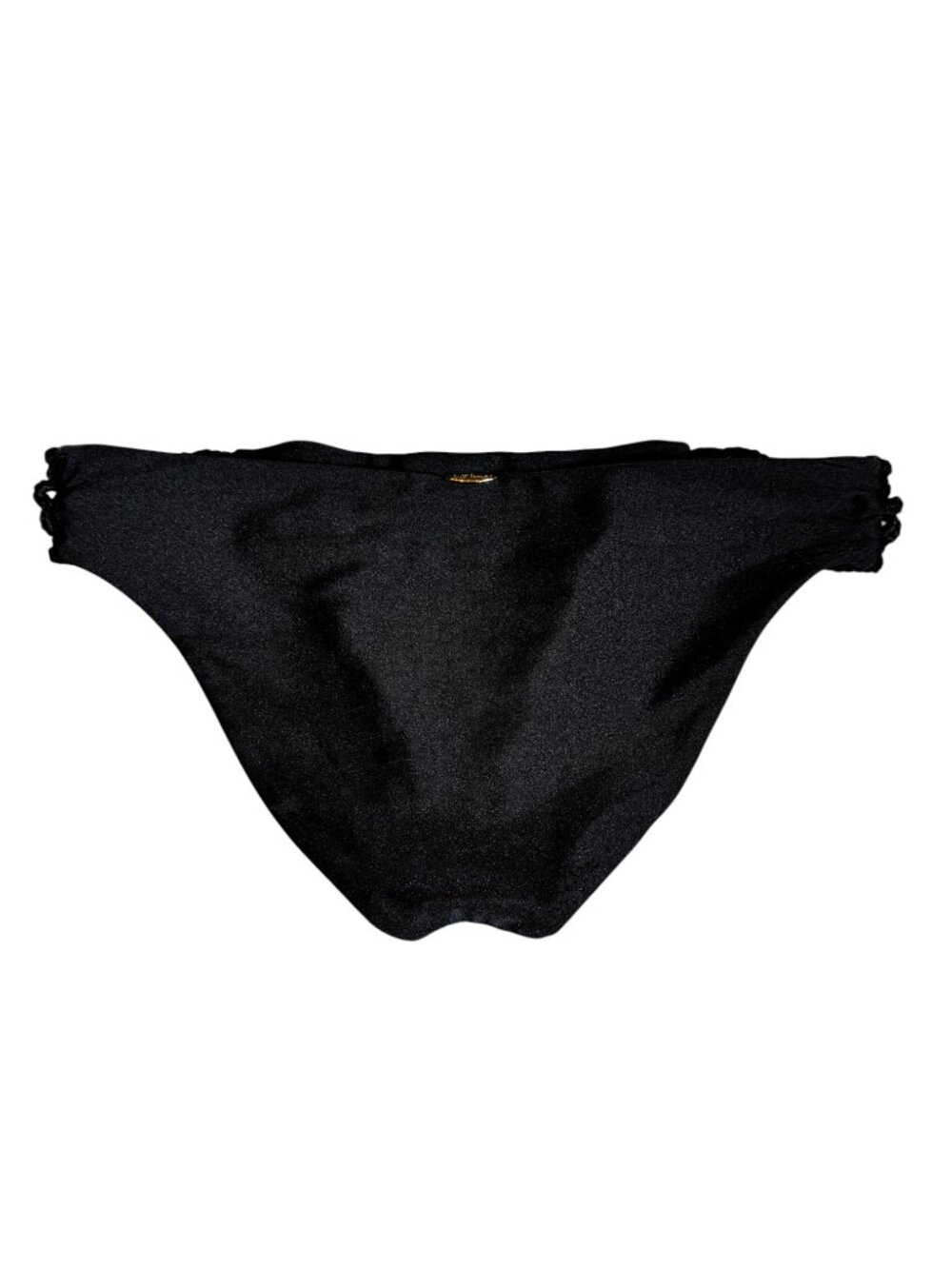 Luli Fama Black Crochet Side Bikini Swim Bottoms Size Large